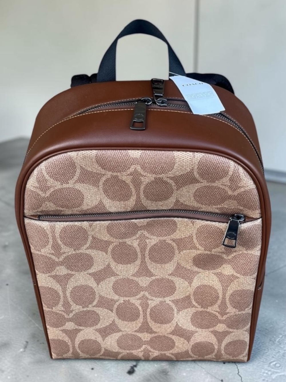 New With Tags Authentic Coach Brown and Tan Backpack